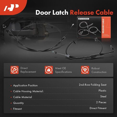 A-Premium Folding Seat Release Cable Kit Compatible with Dodge Grand Caravan 2011-2020 & Chrysler Town & Country 2011-2016 & Ram C/V 2015, 2-PC, Replace# 68143770AB in Saudi Arabia