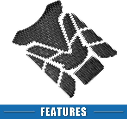 Universal 3D Motorcycle Gas Tank Decal 7.68''x5.63'' Gas Tank Protector Sticker Fuel Oil Gas Tank Pad Protector Sticker PVC Rubber Black Silver Tone in Saudi Arabia