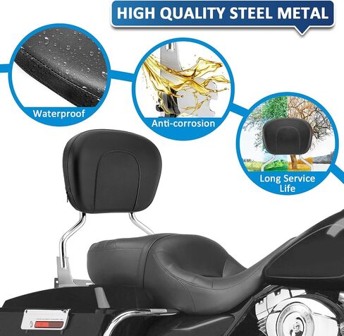 مسند ظهر للركاب قابل للفصل مع مجموعة أدوات إرساء من 4 نقاط متوافقة مع Harley Touring Electra Glide Road King Street Glide 1997-2008 in Kuwait