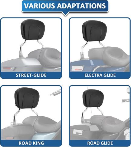 مسند ظهر للركاب قابل للفصل مع مجموعة أدوات إرساء من 4 نقاط متوافقة مع Harley Touring Electra Glide Road King Street Glide 1997-2008 in Kuwait