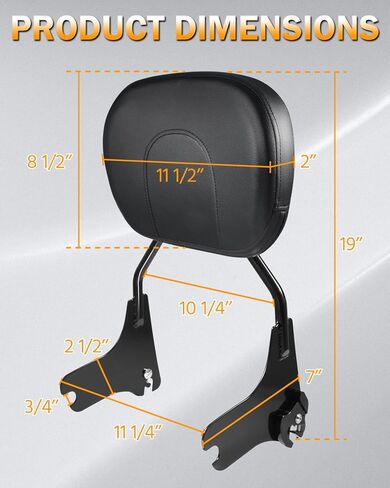 PBYMT Detachable Passenger Backrest, Quick Release Black Sissy Bar Compatible for Harley Davidson Touring Street Glide Road Glide Road King Electra Glide Ultra Limited 1997-2008 in Saudi Arabia