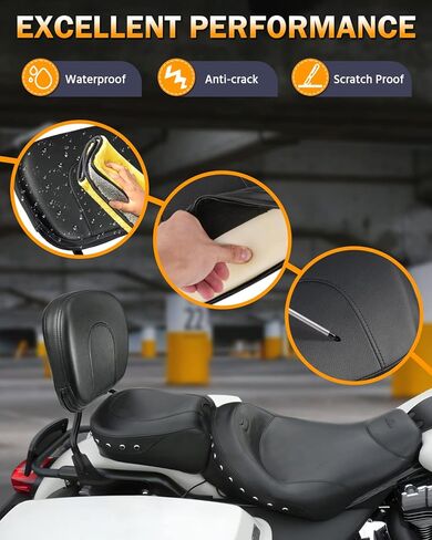 PBYMT Detachable Passenger Backrest, Quick Release Black Sissy Bar Compatible for Harley Davidson Touring Street Glide Road Glide Road King Electra Glide Ultra Limited 1997-2008 in Saudi Arabia