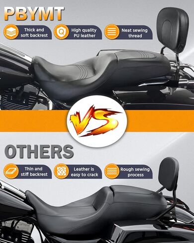 PBYMT Detachable Passenger Backrest, Quick Release Black Sissy Bar Compatible for Harley Davidson Touring Street Glide Road Glide Road King Electra Glide Ultra Limited 1997-2008 in Saudi Arabia