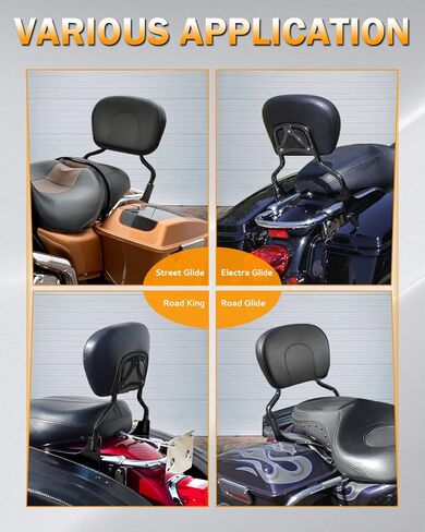 PBYMT Detachable Passenger Backrest, Quick Release Black Sissy Bar Compatible for Harley Davidson Touring Street Glide Road Glide Road King Electra Glide Ultra Limited 1997-2008 in Saudi Arabia