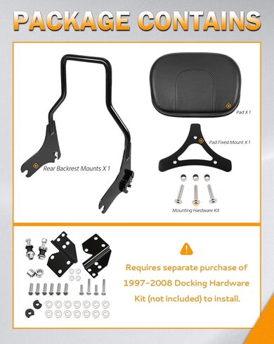 PBYMT Detachable Passenger Backrest, Quick Release Black Sissy Bar Compatible for Harley Davidson Touring Street Glide Road Glide Road King Electra Glide Ultra Limited 1997-2008 in Saudi Arabia