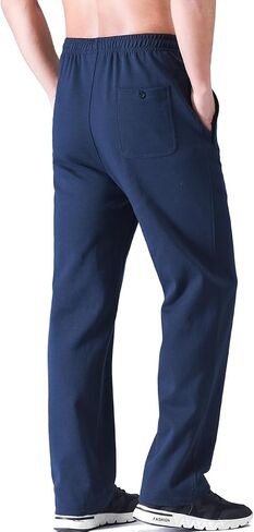 Zoulee Men's Open-Bottom Cotton Track Pants Sweatpants Jogging Pants with Zip Fly in Saudi Arabia