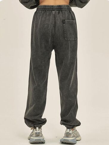 KEEPSHOWING Mens Sweatpants Athletic Acid Washed Cotton Elastic Waist Joggers Drawstring Jogger Pants Workout Long Pants in Saudi Arabia