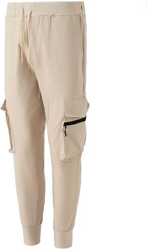 EDITCOZY Men's Cargo Pants Hiking Pants Slim Fit Stretch Lightweight Casual Gym Workout Sweatpants with Pockets in Kuwait
