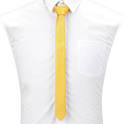 DecTwig Men's Skinny Ties Solid Color Formal Neckties 1.58" (4CM) Slim Striped Thin Black Ties For Men in Saudi Arabia