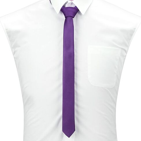 DecTwig Men's Skinny Ties Solid Color Formal Neckties 1.58" (4CM) Slim Striped Thin Black Ties For Men in Saudi Arabia