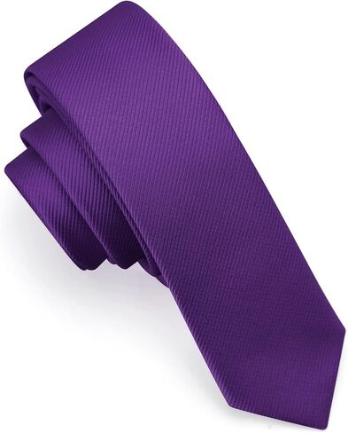 DecTwig Men's Skinny Ties Solid Color Formal Neckties 1.58" (4CM) Slim Striped Thin Black Ties For Men in Saudi Arabia