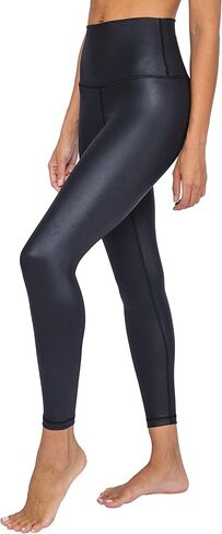 90 Degree By Reflex Womens High Waist High Shine Faux Leather Disco Ankle Leggings in Saudi Arabia