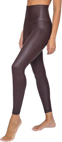 90 Degree By Reflex Womens High Waist High Shine Faux Leather Disco Ankle Leggings in Saudi Arabia