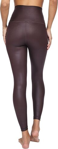 90 Degree By Reflex Womens High Waist High Shine Faux Leather Disco Ankle Leggings in Saudi Arabia
