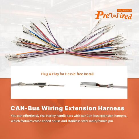 كابلات مقود التجول بطول 12 بوصة من الفينيل وخط فرامل ممتد وكابل القابض وCAN-Bus وTBW لـ 2008-2013 Harley Road King/Electra Glide/Street Glide/Road Glide غير ABS، فضي in Kuwait