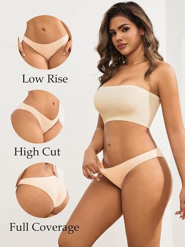 Buankoxy Cotton Bikini Underwear High Cut No Show Cheeky Panties for Women Ladies Hipster in Saudi Arabia