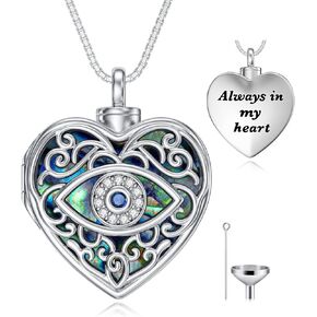 WINNICACA S925 Sterling Silver Hummingbird/Rose/Devil's Eye/Elephant Heart Lockets Necklace That Holds Pictures Jewelry for Women Photo Pendant Necklace for Birthday Gifts