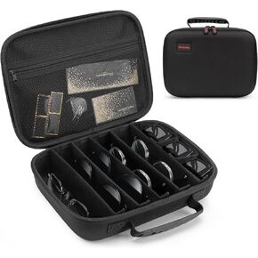 Travel Sunglasses Organizer Case Glasses Case Multiple Pairs Sunglass Organizer Eyeglasses Case Portable Glasses Storage Box with Adjustable Slot Hard EVA Shell Sunglass Holder Organizer for Men Women