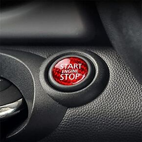 Carbon Fiber Car Engine Start Stop Button Interior Trim Cover Sticker for Mini Cooper R55 R56 R57 R58 R59 R60 R61 Accessories (Carbon Fiber Black)