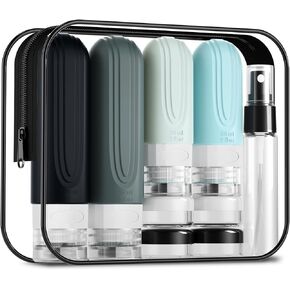 16 Pack Travel Bottles for Toiletries, TSA Approved Silicone Travel Containers jar for Toiletries, Leak Proof Refillable Liqus Shampoo And Conditioner Travel Essentials toiletry Bottles