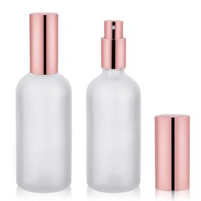 Empty Frosted Glass Spray Bottle 3.4oz, Perfume Atomizer, Fine Mist Spray (2 PACK)