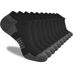 COOVAN 10 Pairs Mens Low Cut Socks Men 10 Pack Comfort Cushion Casual Socks