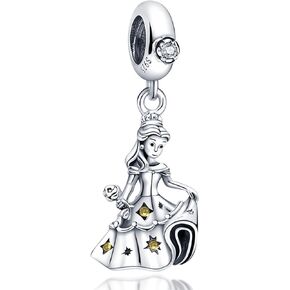 925 Sterling Silver Charms for Bracelets Necklaces Beauty&Roses Dangle Pendants BeadsCartoon Characters Charms Jewelry Gift for Women