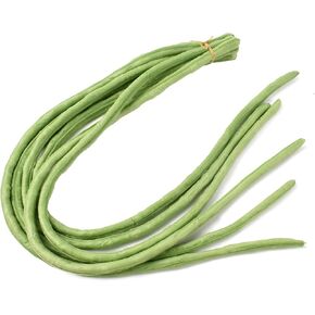 HUIANER Artificial Green Long Beans 6pcs Fake Long Bean Faux Fake Vegetable Food Model Display Props for Home Kitchen Garden Decorations Shop