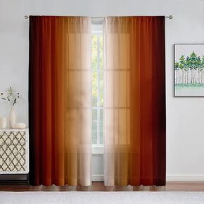 Abstract Ombre Curtains 84 inches Length for Living Room,Red and Black Light Filtering Curtains Rod Pocket Gradient Vintage Window Drapes for Bedroom Red Curtains,2 Panels,52 inches Wide