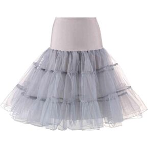 Women's 50s Vintage Rockabilly Petticoat 25.5‘’ Length Net Tulle Underskirt Crinoline Petticoat Half Slip