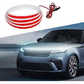 Hawyet 1 PC Car Hood Ambient Light, 70" Through-Type Starter Strip with Scanning Daytime Running Lights, Universal Decorative Marquee, Universal Size Suits for Most Carssuch as SUV, Trucks (White)