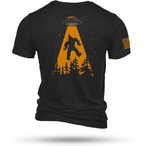 Nine Line UFO Squatch Triblend T-Shirt - Unisex Patriotic Shirt - Dropline Logo and American Flag on Sleeve