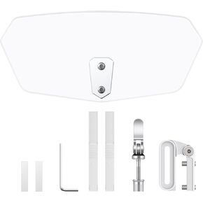 VINTEAM Universal Motorcycle Windshield Extension, Transparent ABS Wind Deflector - Windshield Spoiler for Riders and Commuters - Easy Clip-On Design