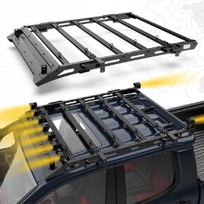 Top Heavy Duty Roof Rack Rack for 2024 Tacoma Double Cab 4 Door Pickup | Multi-Function | Rust Resistant Powder Coated | No Drilling Installation