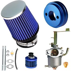 Performance Carburetor Carb Air Filter Adapter Kit for Coleman CT100U CC100X 98cc, Predator 79cc 3HP Engine, Massimo MB100 79cc Mini Bike, SK100 CK100 Go Kart, 154F 3.0 hp Engine Parts, Red
