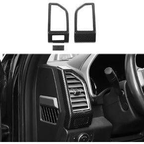 Linskip Dashboard Air Vent Covers Compatible with 2015-2020 Ford F150 & 2017-2022 F250 F350 Super Duty, for 2018-2021 Ford Expedition, Interior Accessories(Carbon Fiber Black)