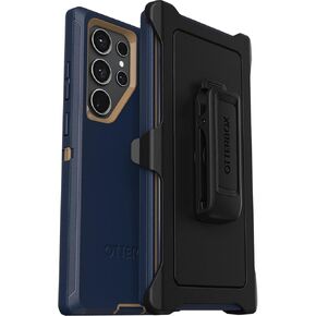 OtterBox Galaxy S23 Ultra (فقط) - حافظة سلسلة Defender - أسود - متين ومتين - مع حماية للمنافذ - تتضمن حامل مشبك الحافظة - عبوة غير مخصصة للبيع بالتجزئة
