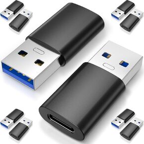 Cluoshu 2PCS Upgraded USB to USB C Adapter, Aluminium USB to USB C Adapter, USB C to USB Adaptor, USB 3.0 Transfer, Compatible with Samsung, iPhone, IPad, Power Bank and More USB C Devices.