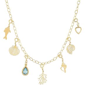 Rambling Rose 14K DIY Necklace,Beach by the Sea Gold Shell Pendant Necklaces Holiday Necklace Fruit Necklace For Women in Saudi Arabia