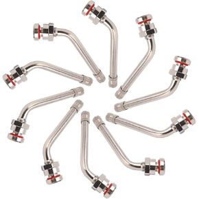 TR545D Truck Valve Stem - (Pack of 10) 60 Degree Bend Valve Stem, Truck Tire Valve Stems Compatible with Alcoa Aluminum Wheels (22.5" and 24.5") Tubeless Trucks and Buses
