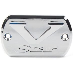 GZYF Motorcycle Front Brake Fluid Reservoir Cover Compatible with Yamaha V-Star XVS650 1998-2016, XVS950 2009-2017, XVS1100 1999-2009, XVS1300 2007-2009, Chrome