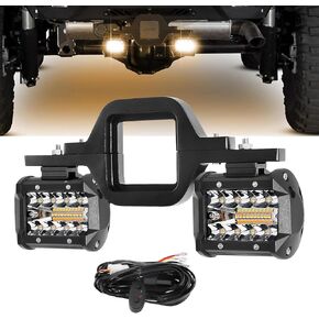 2PCS 4 Inch LED Light Pods, Tow Hitch Light Kit with 2.5 Inch Towing Hitch Mount Brackets Off Road Lights Driving Backup Lights for Truck ATV UTV Trailer Boat Pickup