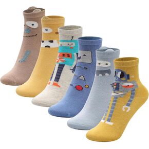 UMELOK Toddler Boys Kids Fun Novelty Design Socks (Pack of 6 Pair) 1-12 Years