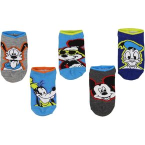 Disney Mickey Mouse And Friends Little Boys' Kids Ankle No Show Socks 5 Pairs (4-6)
