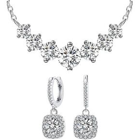 7.6 قيراط مويسانيتي قلادة 2 قيراط مويسانيتي أقراط مجوهرات هدية مجموعة in Kuwait