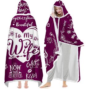 Christmas Gifts for Wife Blanket Hoodie from Husband, To My Wife Wearable Blanket, Birthday Gifts for Wife from Husband, Anniversary Wife Gift from Husband, Gifts for Her for Anniversary