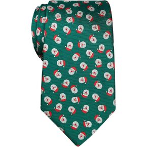 Retreez Christmas Happy Santa Claus Woven Microfiber 3.15" Men's Tie