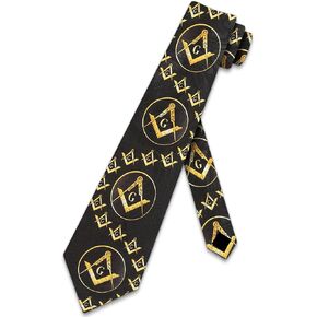 Steven Harris Mason Necktie Freemason Neckties Masonic Symbol Tie for Men Masonry Ties