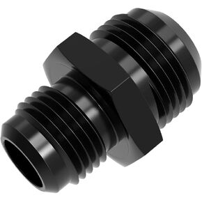 AN Male to AN Male Swivel Flare Union Fitting Adapter, Black Straight Hard Aluminum Hex Anodized Connector, Automotive Accessories Suitable for Vehicle Fuel Oil Line Modification (4AN to 4AN)