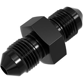 3AN Male to 3AN Male Swivel Flare Union Fitting Adapter, Black Straight Hard Aluminum Hex Anodized Connector, Automotive Accessories Suitable for Vehicle Fuel Oil Line Modification